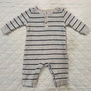 Old Navy | Striped Waffle Button One Piece | 0-3M